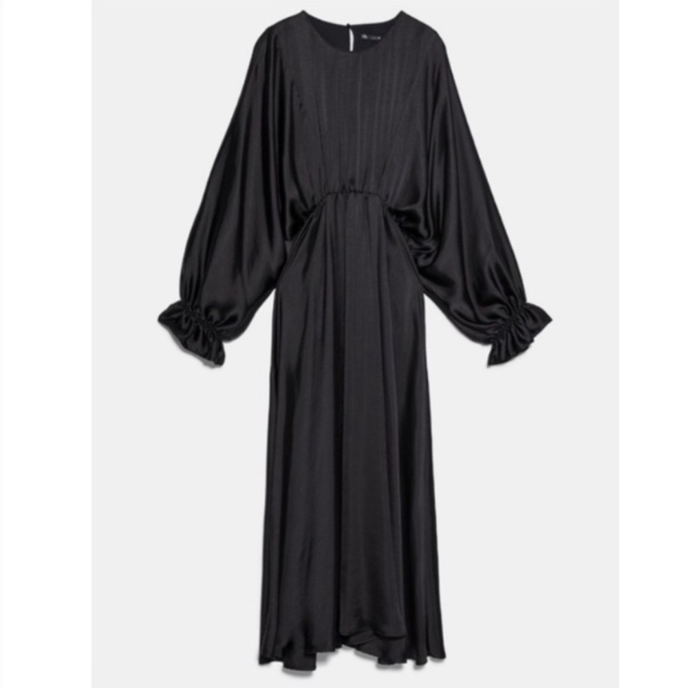 Zara Black Satin Maxi Dress🖤